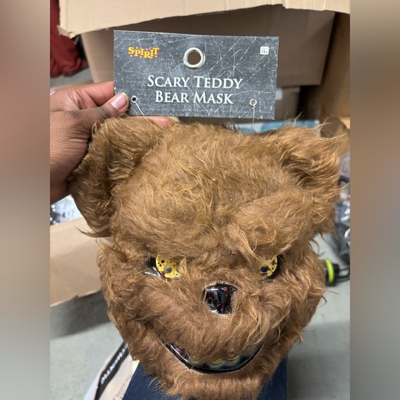 Spirit Halloween Other - Brown Scary Teddy Bear Half Mask Spirit Halloween